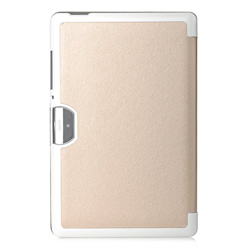 Acer Iconia One 10 B3-A30 Hülle, IVSO Ultra Schlank Superleicht Ständer Slim Leder zubehör Schutzhülle für Acer Iconia One 10 (B3-A30) 25,7 cm (10,1 Zoll HD) Tablet-PC perfekt geeignet (Golden) - 8