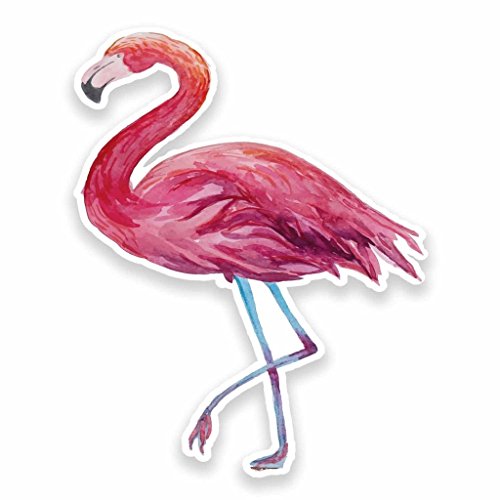 2 x Pink Flamingo Vinyl Aufkleber Aufkleber Laptop Auto Reise Gepäck Label Tag # 9626 - 10cm/100mm Wide