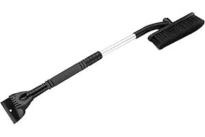 Satiskid Eiskratzer Auto Eiskratzer Auto mit Besen 2 in 1 Auto Schneebesen und Eiskratzer Ausziehbare Schneebürste Schneebesen mit Schaumstoffgriff für SUV LKW Windschutzscheibe (Schwarz)
