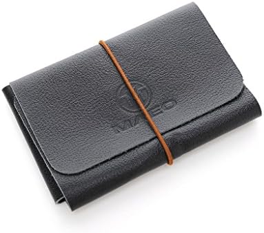 Maeo Multi Purpose Leather Folder Case Wallet Purse for Credit Cards and Business Cards Black