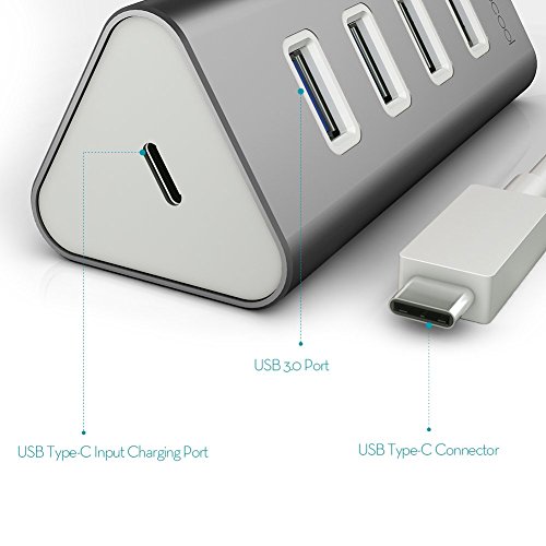 dodocool USB Typ C auf 4 Port USB 3.0 Hub Adapter mit USB C Female Charging Port Power Delivery PD für neue MacBook/MacBook Pro - 5