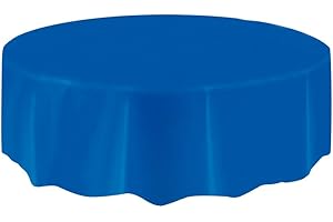 Unique Party - 50030 - Nappe Ronde en Plastique - 2,13 m - Bleu Roi