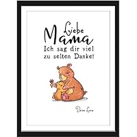 Kunstdruck individuell DANKE LIEBE MAMA Geschenk-Idee mit Wunschnamen