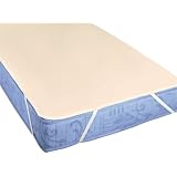 biberna 808301/555/186 Molton Matratzenauflage Premium Qualit&auml;t, nach &Ouml;ko-Tex Standard 100, ca. 200 x 200 cm, Farbe: natur