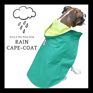 Kitty & The Woof Gang Green Dual layered Raincoat to protect your pet from Rains and morning due | For Dog and Cat | Please check the Size Chart before ordering | Size XXL