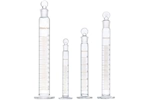 DONLAB DLA0100 Glass 100ml Graduated Cylinder with Ground Glass Stopper Measuring Cylinder Mixing Cylinder