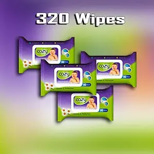 COZY BABY WIPES 80 Sheets (Pack of 4) Green