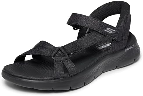 Skechers Donna Go Walk Flex Sandal Illuminate Slip-In ALLENATRICE, Black Textile, 39 EU
