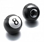Schwarze 8 Billardkugel Ventilkappenset, universell verwendbar für Auto-, Motorrad- und Fahrradreifenventile.