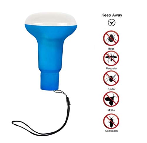 Preisvergleich Produktbild SIECPC LED-Mückenschutzlampe, wasserdichter Handmoskito-Mörder, tragbarer USB-Akku, Dual-Modus-Mückensteuerung / Beleuchtung, (Farbe : Blau)