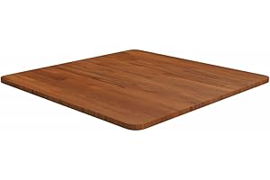 vidaXL Solid Oak Wood Square Table Top Dark Brown 60x60x1.5cm - Versatile Use for Coffee/Sides/Bar Tables - Rustic Design for Dining, Cafe, Hotel, Commercial Use - Treated Surface