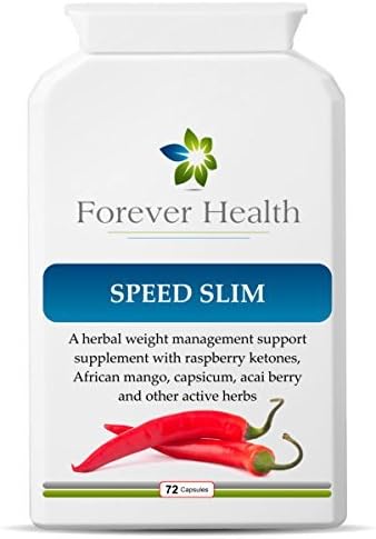 Forever Health Speed Slim * NEW FORMULA * Thermogenic Metaboliser Pills and Weight Management Supplement ! SPEED SLIM Tablets Have Been Specially Formulated With GLUCOMANNAN Which is EU HEALTH CLAIM Approved to Contribute to Weight Loss in the context of an Energy Restricted Diet - Also Contains Raspberry Ketones African Mango Acai Berry Capsicum Guarana Extract and Green Tea + More ! FREE FIRST CLASS UK Delivery and FREE DIET PLAN With Every Order ! NOW 90 x CAPSULES