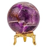 Pyor Amethyst Crystal, Gemstone Ball, Crystals And Gemstones, Rock Crystal Ball, Gem Sphere Ball, Wiccan Altar Table, Witchy Office Decor, Spiritual Gemstones