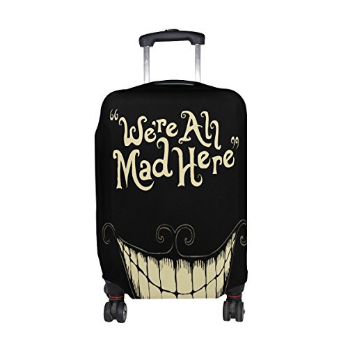 Luggage Protective Covers with Words We're All Mad Here Washable Travel Luggage Cover 18-32 Inch