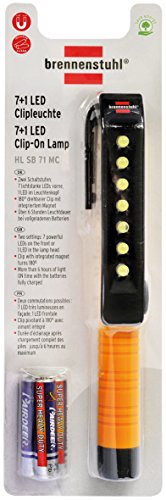 Brennenstuhl LED Inspektionsleuchte / handliche LED Arbeitsleuchte (Stiftleuchte batteriebetrieben, inkl. drehbarem Clip mit Magnet) Farbe: orange - 8