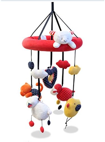 Baby Crib Dreams Mobile, Animal pals (Red)