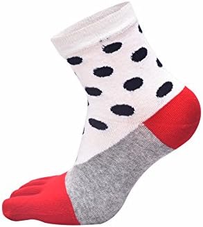 Five fingers socks - cotton sports sweat deodorant wings socks - ladies (3 pairs),Red-3 pairs, one size,