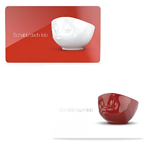 TV Tassen 2er SET Schnittenbrettchen SCHABBDICHLIEB rot + SCHABBDICHLIEB weiß , Fiftyeight Products