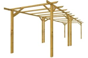 THEGOODGARDEN Pergola in legno da giardino Lumina 3×6 m, pino massello impregnato in autoclave, con kit montaggio, Made in Italy