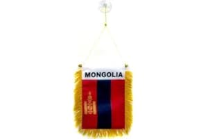 AZ FLAG - Wimpel Mongolei - 15x10 cm - Mongolische Mini Flagge 10 x 15 Cm - Auto Pennant Spezielle Auto