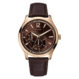 Guess Herren-Armbanduhr XL Analog Quarz Leder W95086G1