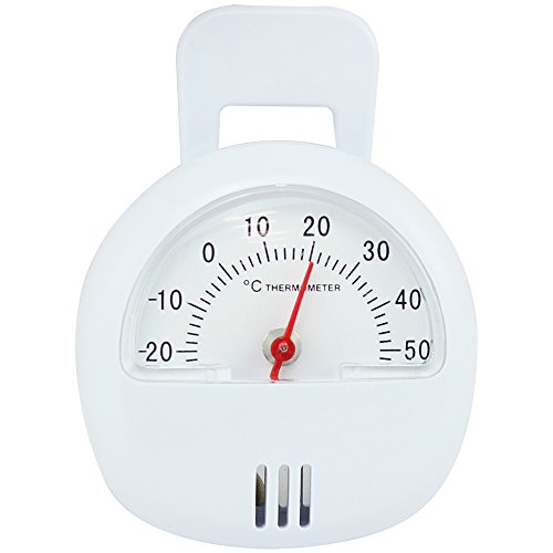 COM-FOUR® 2x magnetisches Thermometer, Thermometer mit Magnet und Standfuß, -20°C bis +50°C - 2