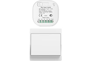 Cerhot 230V Interruptor inteligente WiFi Tuya, juego de interruptores de luz inalámbricos, interruptor cinético, interruptor de control remoto, interruptor inalámbrico para luz del hogar（EU 1Gang 1V1）