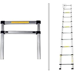 Todeco - Echelle Telescopique, Échelle Pliable - Charge maximale: 150 kg - Standards/Certifications: EN131 - 3,2 mètre(s), Sac de transport OFFERT, EN 131