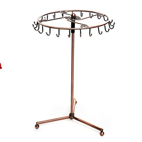 Preisvergleich Produktbild Rotierenden Kupferfarbe Metallhalsketten-Armbandhalter Schmuckständer