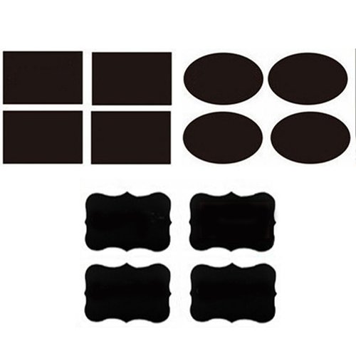 Gemini _ Mall® Kreidetafel Etiketten Kit ~ 36 x Aufkleber in 3 verschiedenen trendigen Designs ~ perfekt für Marmeladengläser, Bier, Wein, Speicherung und mehr