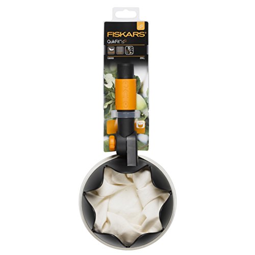 Fiskars Obstpflücker für Fiskars QuikFit Stiele, Nur Gerätekopf, L x B x H: 30 x 1,7 x 9 cm, Glasfaserverstärkter Kunststoff/Baumwolle, Schwarz/Orange, QuikFit, 1000693 - 7