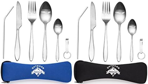 OUTDOOR FREAKZ Outdoor Camping Cutlery made of Stainless Steel with Neoprene Bag