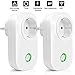 Produktbild WLAN Steckdose, MOSFiATA WIFI Steckdose Funksteckdose Smart Plug mit Timer Smartphone App Fernsteuerung Smarthome Integrieren Kompatibel mit Amazon Alexa Echo Google Home IFTTT (2 Stück)