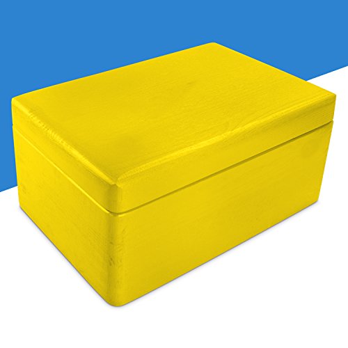 Universal Holzkiste mit Deckel für Aufbewahrung – Kiefer Gelb Lackiert – ca. 30 x 20 x 14 cm – FSC zertifiziert – Venkon - 2