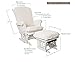 Luxe Basics Cover Me Glider Chair Cover, Ivory Dot