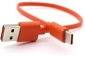 Aiivioll,Cavo di ricarica di tipo C compatibile con JBL Go3, Charge 4/5, Flip 6, Pulse 5, Endurance Peak, JBLCHARGE4BLKAM Cuffie Bluetooth wireless Altoparlanti cavo di ricarica (25 cm/arancione)