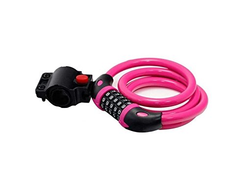 ATTOUPAN Fahrradschloss Five-Digit Lock Security Kabel Lock Für Fahrrad im Freien (Rosa)