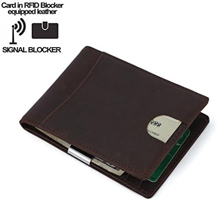 Wallet for Men RFID Leather, Men Wallet Genuine Leather RFID with SIim Blocking Money Clip, Multi Card Capacity Credit Card Protector
