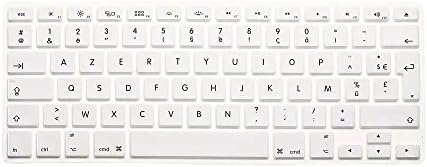 French AZERTY EU/UK Keyboard Unique Ultra Thin Durable Keyboard Cover Silicone Rubber Skin Protector for MacBook Pro 13" 15" 17" (with or without Retina Display) and MacBook Air 13" ( European/ISO Keyboard Layout ) -White
