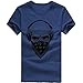 Produktbild ASHOP Herren Mode Bedrucktes T-Shirt Rundhals Kurzarmshirt Vintage T-Shirt Print Shirt Muscle Slim Fit Sweatshirt für deinen trainierten Körper (M-3XL) (Marineblau, L)