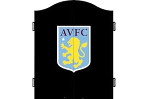 FOCO Officially Licensed Aston Villa Football Club The Villans FC Darts and Dartboard Cabinet, Black Crest, Black (CAB107)