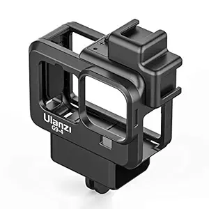 Ulanzi 9-4 Protective Case Frame for Gopro Hero , Gopro Accessories Case Frame for Action Camera, Video Cage with 2 Cold Shoe Mount for Microphone and Led Light, Compatible with Tripod Selfie Stick