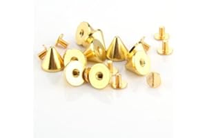 Ecloud Shop 10 Set Vite d'oro Pallottola Rivetti Spikes Borchie Spot per Scarpe Craft 12x11mm
