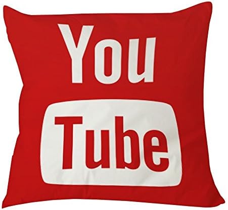 B Lyster shop Cotton Linen Decorative Throw  Pillow  Case Cushion Cover Derhamstore - Youtube  Icon Social Media  Pillow  Case (18x18)  pillow  cases 18 x 18