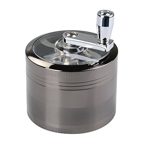 Skr Ø55mm 4 teilig Hand Kurbelte Kräutermühle Grinder Crusher aus Premium Zink Legierung für Kräuter, Herb, Weed, Spice, Tabak usw.