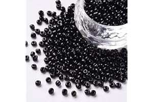 Handicraft Emporium Perline in vetro, rotonde, nere, 4 mm, 50 g