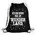 Produktbild VISUAL STATEMENTS Sportbeutel – bedruckter Beutel mit Spruch – eine schöne Sport-Tasche; aus hochwertigen Materialien – Beutel mit Kordeln – ein schöner Rucksack aus Baumwolle - Tasche in schwarz - Turnbeutel (Ich bin dann mal im Wunderland, schwarz)