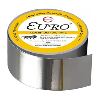 Euro Water And UV Resistant Aluminium Foil Adhesive Tape, Fire Retardant and Corrosion Resistant, 2 inches X 20 Meters (Pack of 01)