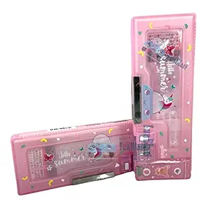 FunBlast Magnetic Pencil Case with Sharpener ? Hello Summer Themed Luxury Pencil Box for Kids ? Stationary Organizer Pencil Box for Girls, Kids, Boys (Pink)