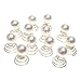 Produktbild 12 Curlies silberne Spirale mit 1 weißen Perle Haarschmuck Braut